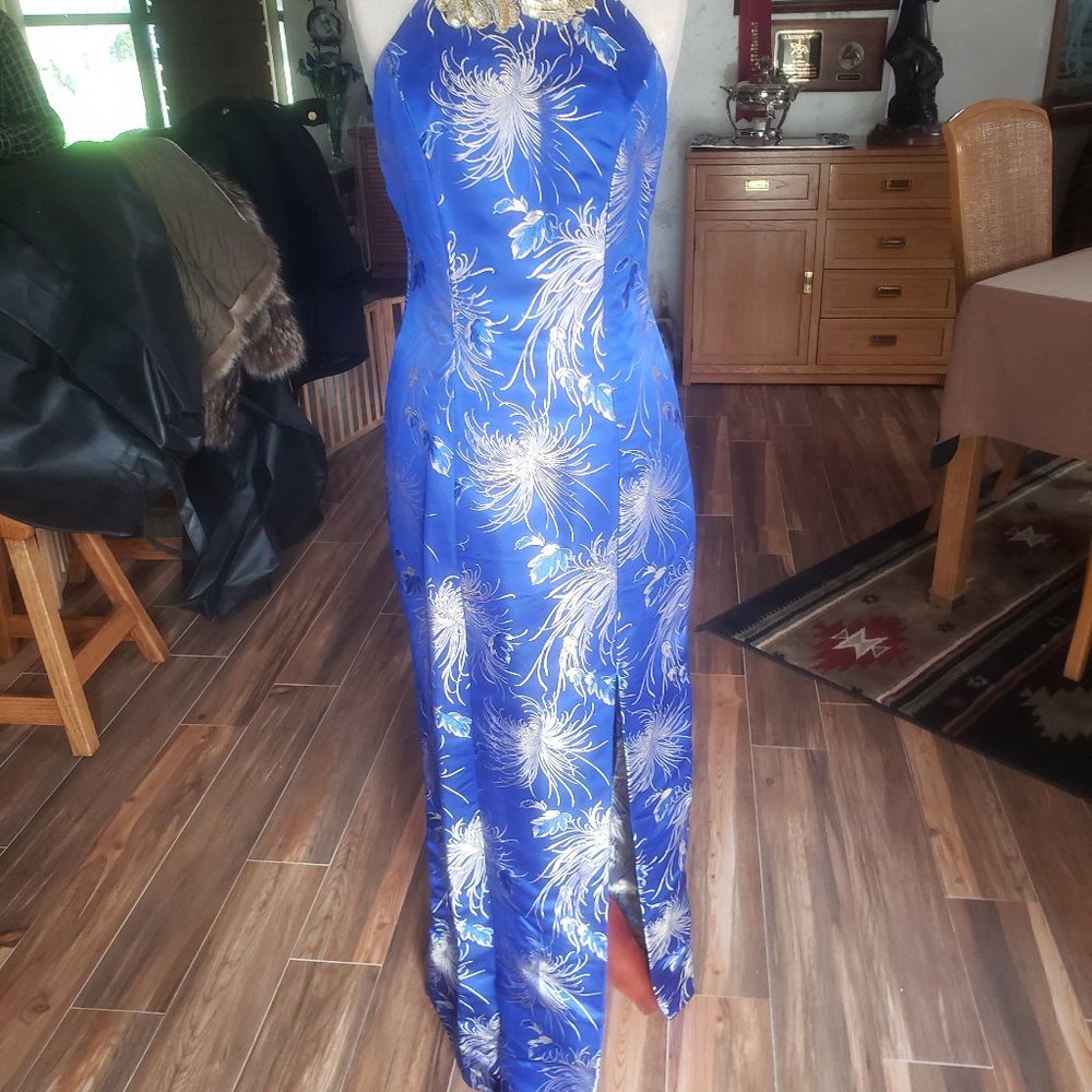 Blue Silk Evening gown